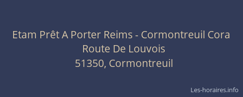 Etam Prêt A Porter Reims - Cormontreuil Cora
