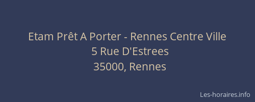 Etam Prêt A Porter - Rennes Centre Ville