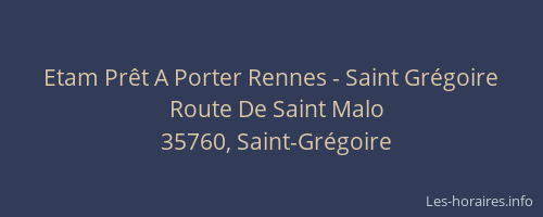 Etam Prêt A Porter Rennes - Saint Grégoire