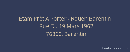 Etam Prêt A Porter - Rouen Barentin