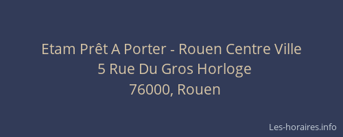 Etam Prêt A Porter - Rouen Centre Ville