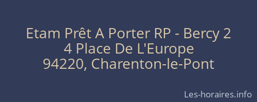 Etam Prêt A Porter RP - Bercy 2