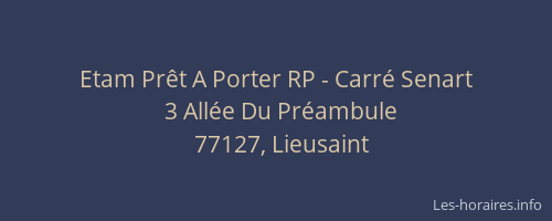 Etam Prêt A Porter RP - Carré Senart