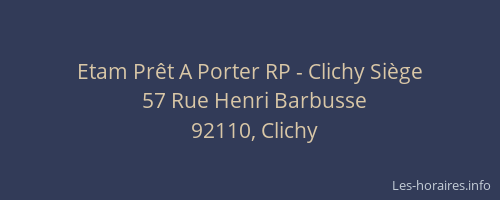 Etam Prêt A Porter RP - Clichy Siège