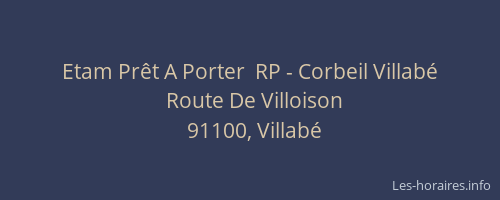 Etam Prêt A Porter  RP - Corbeil Villabé