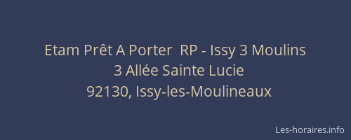 Etam Prêt A Porter  RP - Issy 3 Moulins
