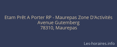 Etam Prêt A Porter RP - Maurepas Zone D'Activités