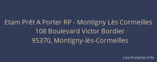 Etam Prêt A Porter RP - Montigny Lès Cormeilles