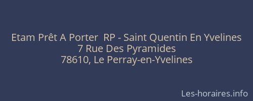 Etam Prêt A Porter  RP - Saint Quentin En Yvelines