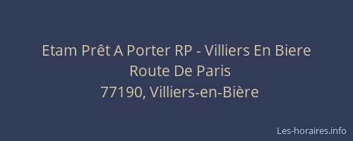 Etam Prêt A Porter RP - Villiers En Biere