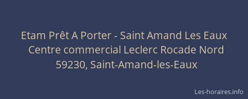 Etam Prêt A Porter - Saint Amand Les Eaux