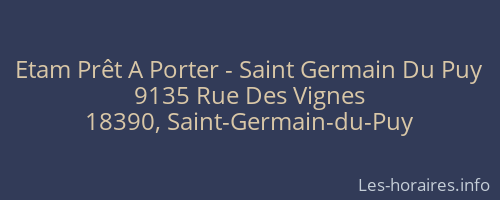 Etam Prêt A Porter - Saint Germain Du Puy