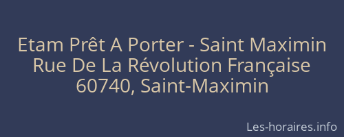 Etam Prêt A Porter - Saint Maximin