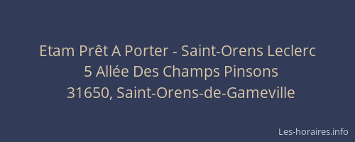 Etam Prêt A Porter - Saint-Orens Leclerc