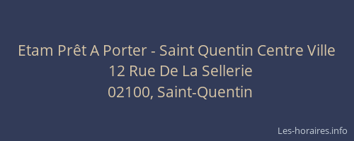 Etam Prêt A Porter - Saint Quentin Centre Ville