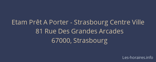 Etam Prêt A Porter - Strasbourg Centre Ville