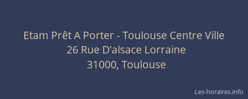 Etam Prêt A Porter - Toulouse Centre Ville