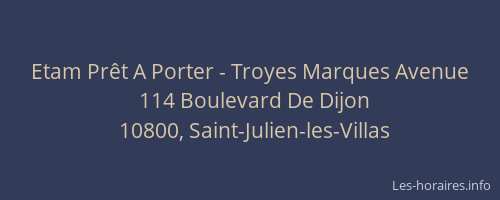 Etam Prêt A Porter - Troyes Marques Avenue