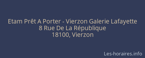 Etam Prêt A Porter - Vierzon Galerie Lafayette