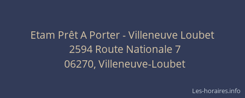 Etam Prêt A Porter - Villeneuve Loubet