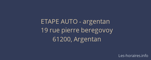 ETAPE AUTO - argentan