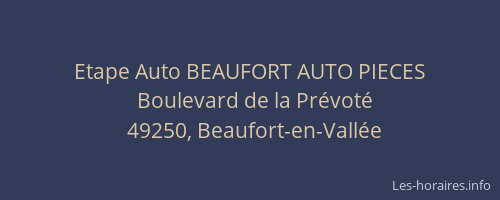 Etape Auto BEAUFORT AUTO PIECES