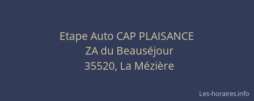 Etape Auto CAP PLAISANCE
