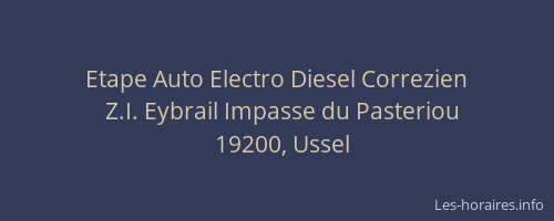 Etape Auto Electro Diesel Correzien