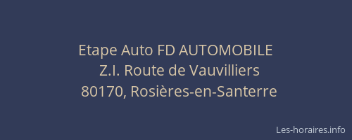 Etape Auto FD AUTOMOBILE