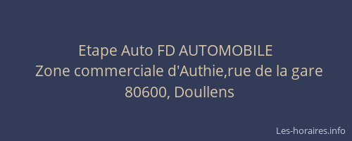 Etape Auto FD AUTOMOBILE