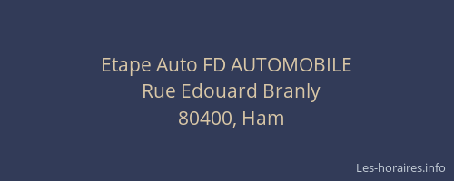 Etape Auto FD AUTOMOBILE