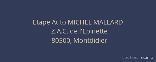 Etape Auto MICHEL MALLARD