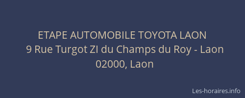 ETAPE AUTOMOBILE TOYOTA LAON