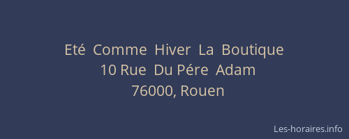 Eté  Comme  Hiver  La  Boutique