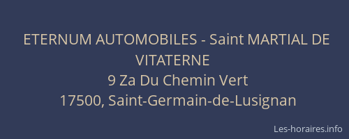 ETERNUM AUTOMOBILES - Saint MARTIAL DE VITATERNE