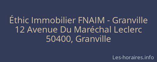 Éthic Immobilier FNAIM - Granville