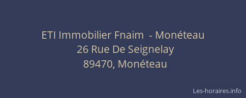 ETI Immobilier Fnaim  - Mon&eacute;teau
