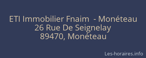 ETI Immobilier Fnaim  - Monéteau
