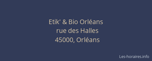 Etik' & Bio Orléans