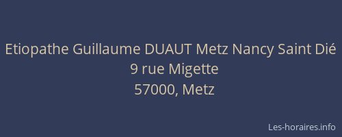 Etiopathe Guillaume DUAUT Metz Nancy Saint Dié