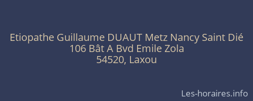 Etiopathe Guillaume DUAUT Metz Nancy Saint Dié