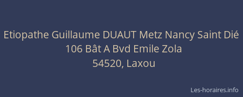 Etiopathe Guillaume DUAUT Metz Nancy Saint Dié