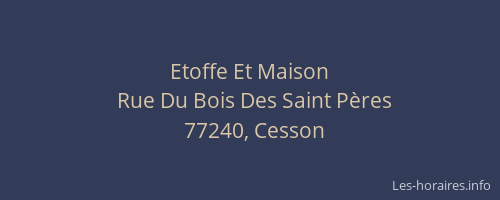 Etoffe Et Maison