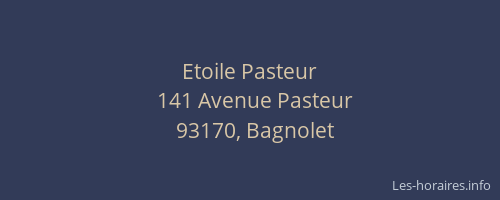 Etoile Pasteur