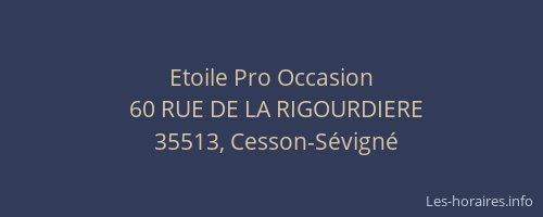 Etoile Pro Occasion