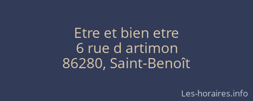 Etre et bien etre