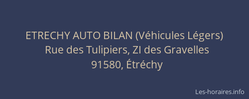 ETRECHY AUTO BILAN (Véhicules Légers)