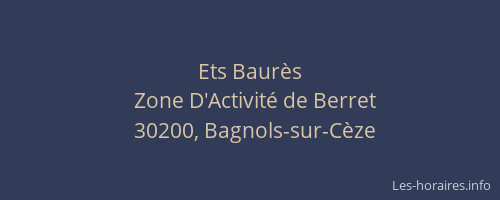 Ets Baur&egrave;s