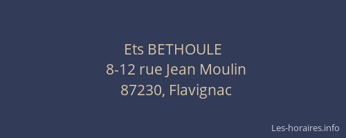 Ets BETHOULE