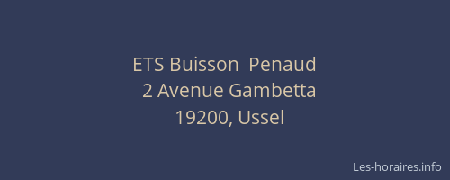 ETS Buisson  Penaud
